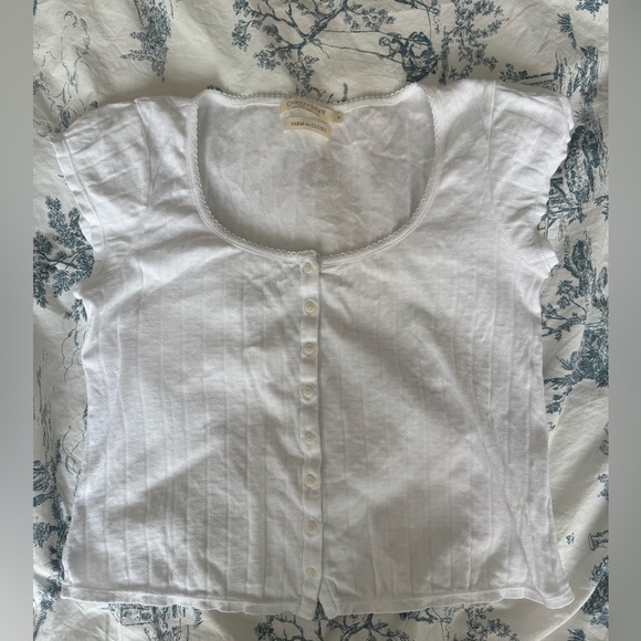 Christy Dawn Bridget tee in ivory pointelle size M - Picture 4 of 7